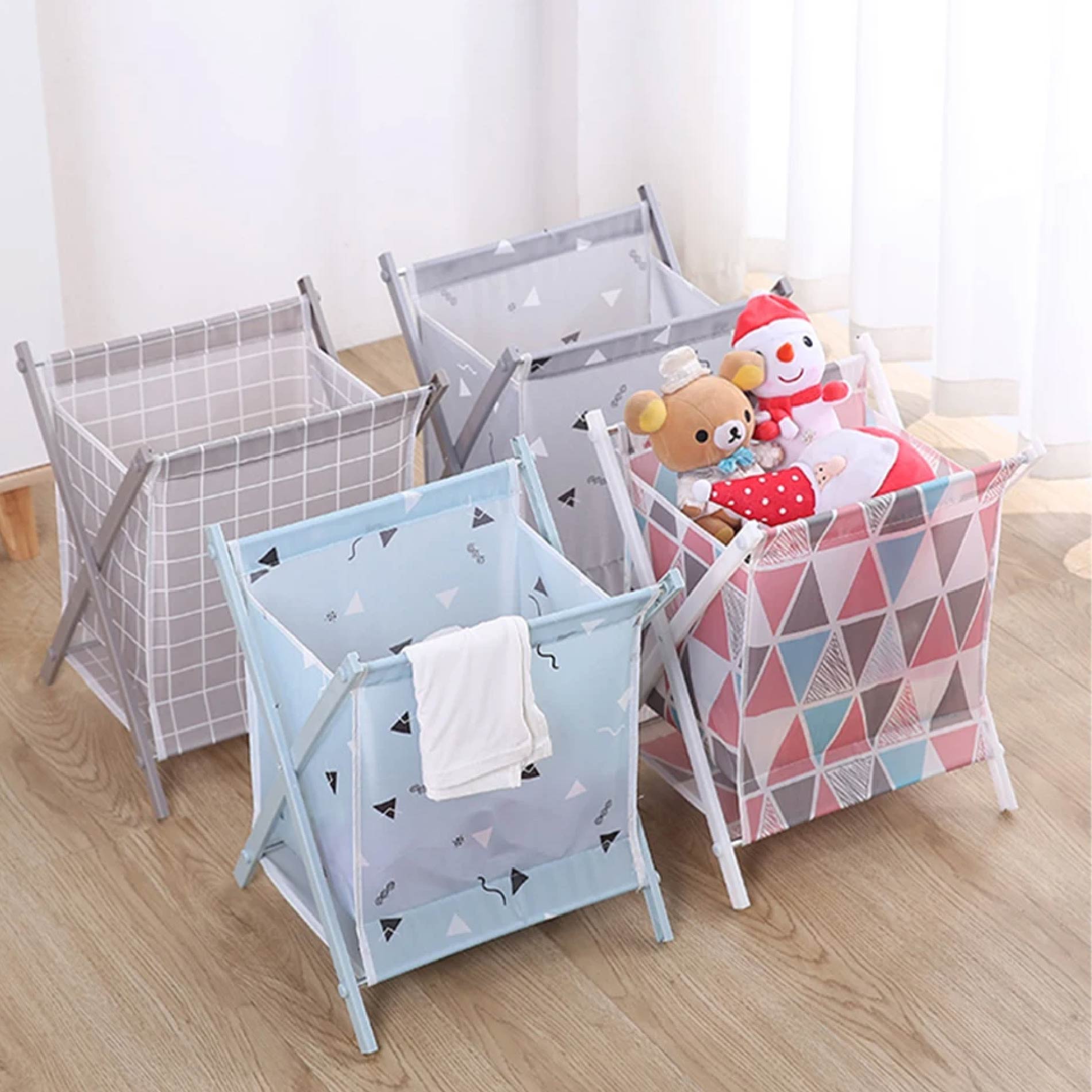 Vista 3 de Canasta Para Ropa Organizador Juguetes - color: Rosa